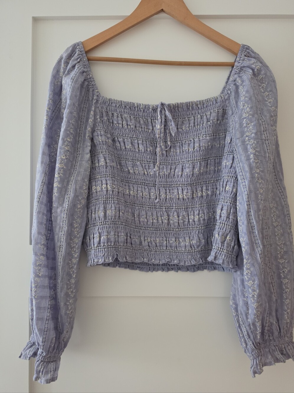 American Eagle Outfitters Smocked Peasant Top
